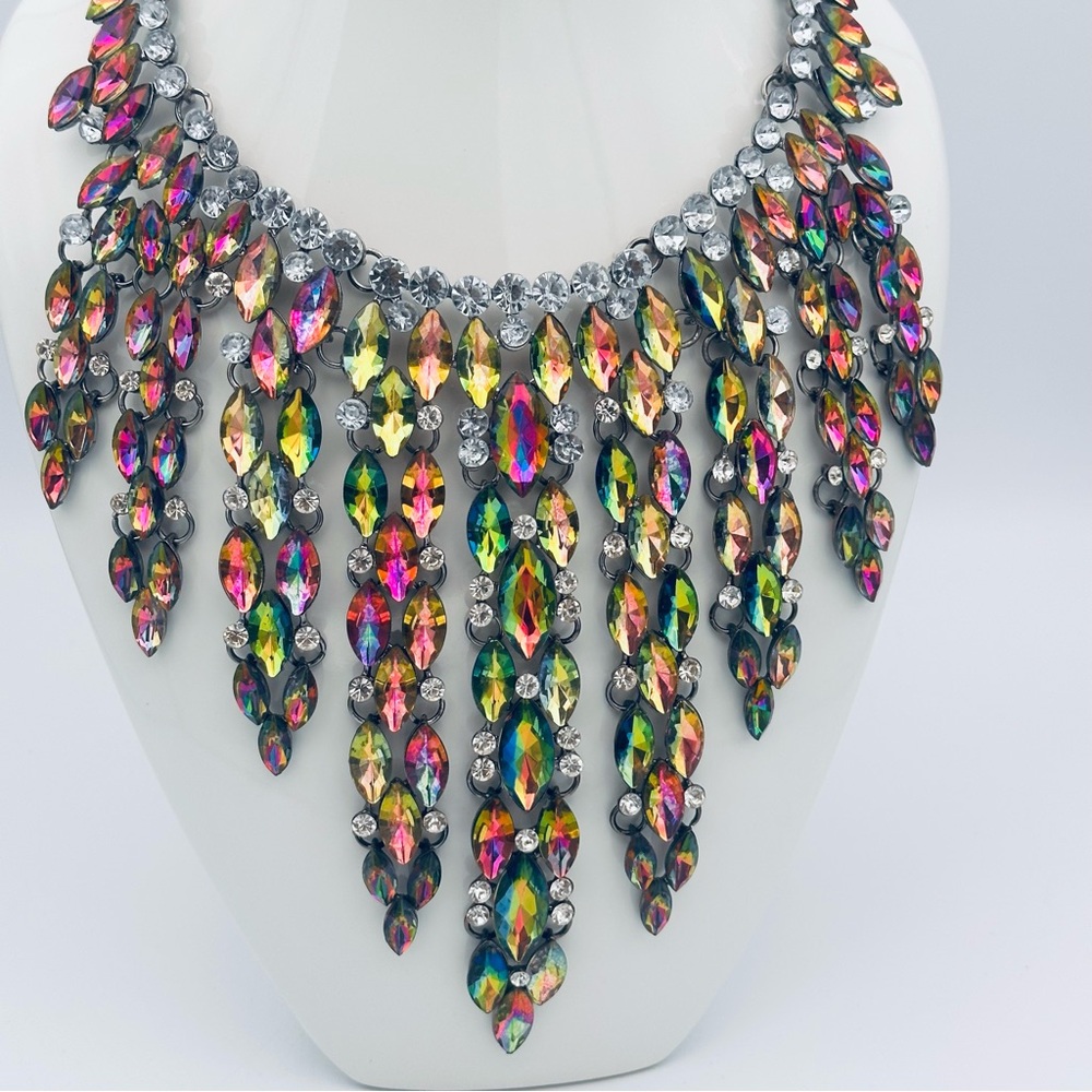 Multicolor Statement Necklace - image 4